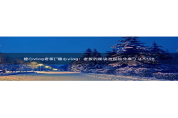 糖心vlog国产剧：糖心vlog老板(\